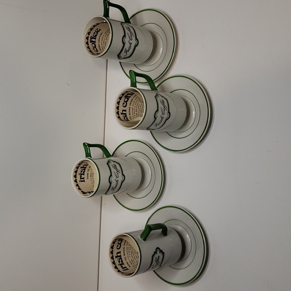 NWT, Set of 4 Irish Coffee cups and 4 saucers - Picture 2 of 4